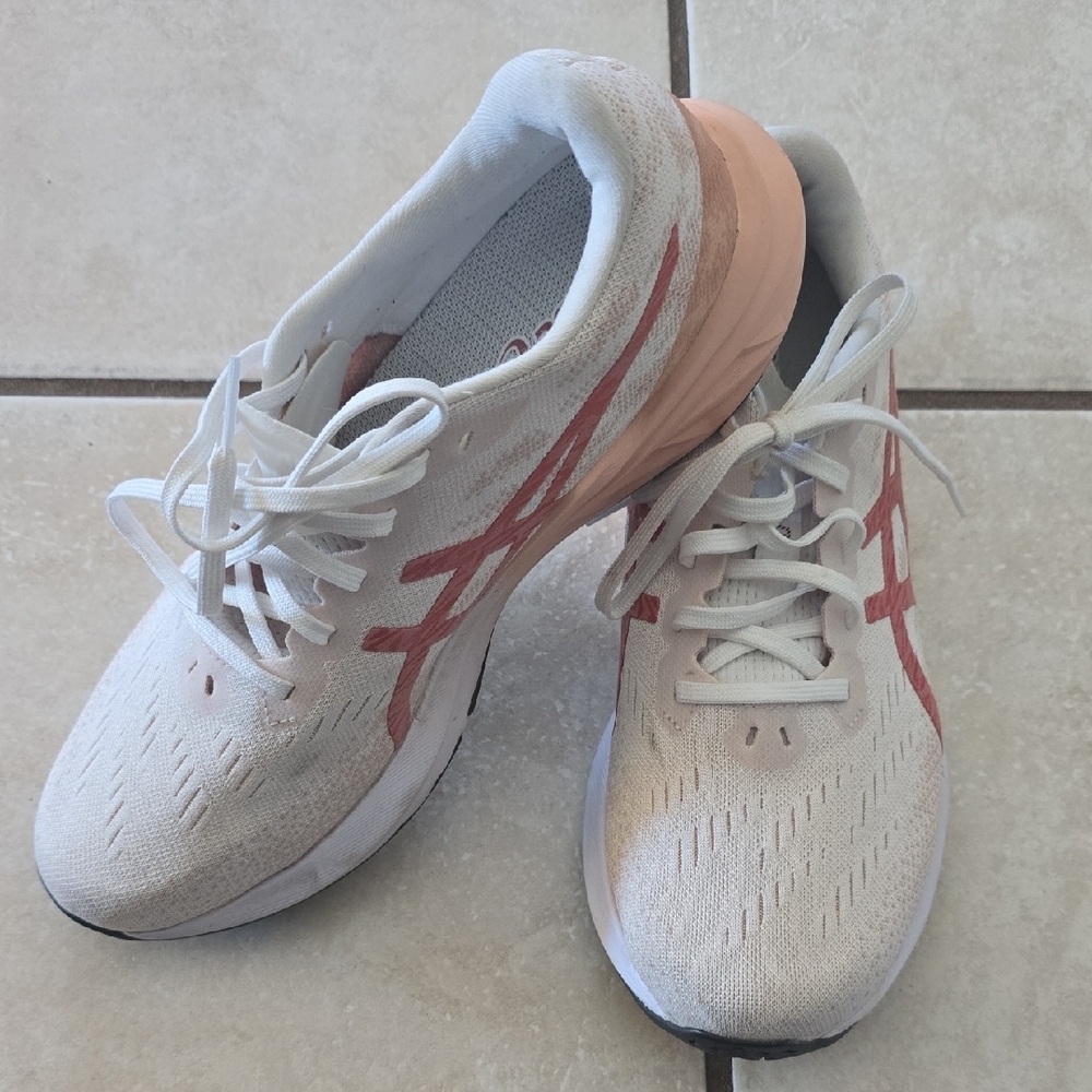 Asics Women's Cream and Coral Athletic Shoes, Asics Dynablast.